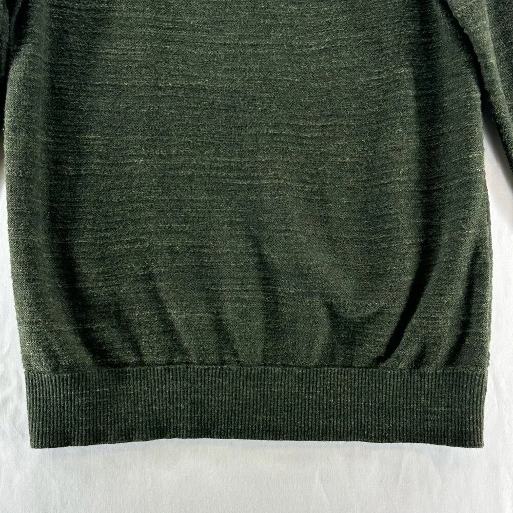GAP Pullover Sweater Men M Crew Neck Cotton Knit Long Sleeve Heather Olive Green
